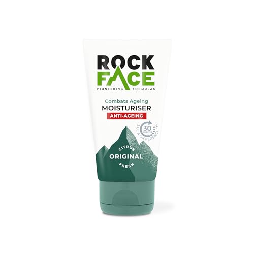 Rock Face Mens Anti Aging Moisturiser, Fast Absorbing, Combats Signs of Ageing, Fresh Masculine Scent, 100ml