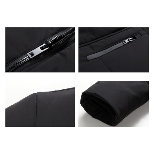 Jaqueta masculina acolchoada de inverno ao ar livre com capuz removível de comprimento médio cor sól