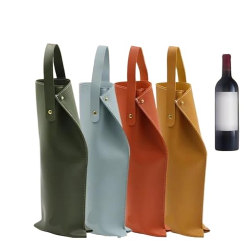 Bolsa de regalo de vino blanca con iniciales y acabado de piel sintética de lujo 2