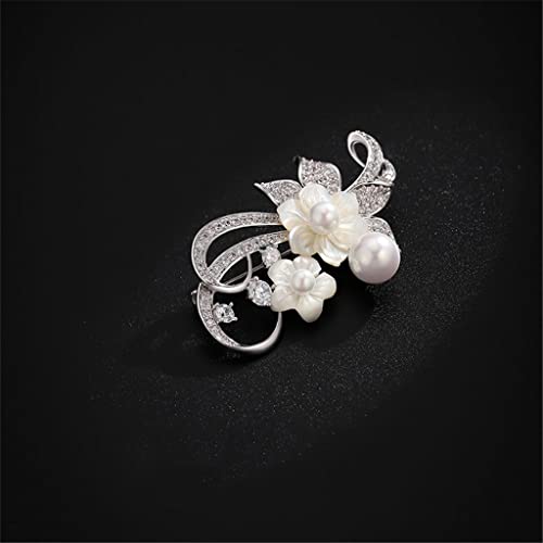 Bijoux assortis et broche fleur de perle imitation pour personnaliser un pull femme