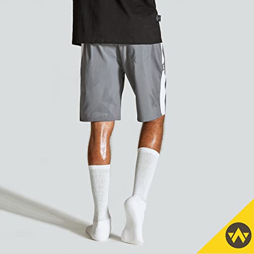 WANDER Men's Cushion Crew Socks 6-Pack Running Socks Men Cotton Athletic Sport Work Shoes White 9-12 by WANDER - Image 5