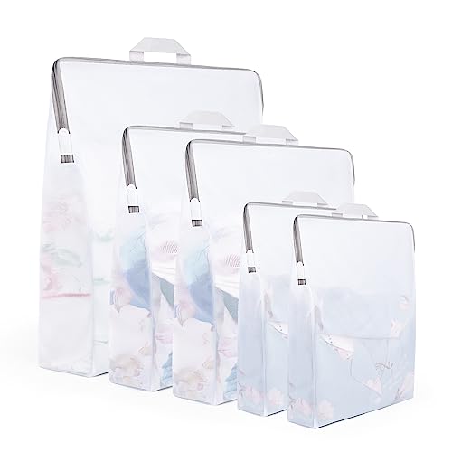 Quixotical 5 Piezas Bolsas para la Colada, Red de Lavandería para Lavadora 30 X 40/40 X 50/50 X 60cm, Bolsas de Lavandería para Prendas Delicadas, para Ropa interior, Sujetadores, Calcetines