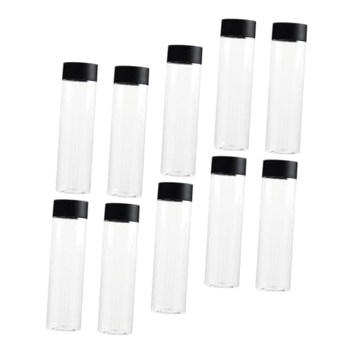 PRETYZOOM Plastic Water Bottles 400ml Juice Jars Lids Empty Bottles for Restaurants Cafes Home