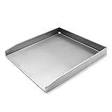 tradeNX Plancha de acero inoxidable – Plancha maciza y accesorios de barbacoa para asar carne, pescado, verduras y frutas – 20 x 15 cm