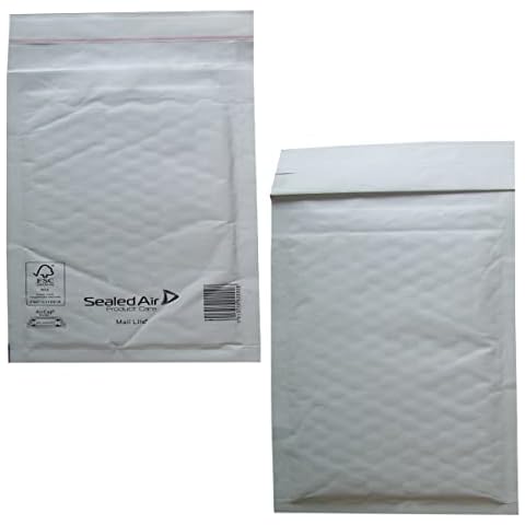 50 Large G/4 A4 Size Mail Lite White Padded Envelopes Mailers - Peel+Seal Bubble Bags - 240x330mm 9.5x13" Sealed Air Postal Packing Mailing Shipping Postage Posting Cushioned Protective Packaging Cover