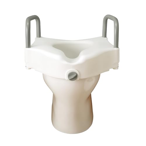 Asiento Elevador Inodoro. Alzador Baño Adultos con Reposabrazos. Elevador WC Adulto con Reposabrazos. Ideal para Personas Mayores y Uso Doméstico.