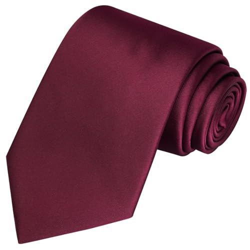 KissTies Solid Satin Tie Pure Color Necktie Mens Ties + Gift Box