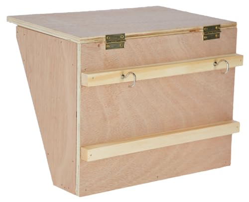 Kerbl Heuraufe aus Holz mit Sitzbrett für Stall/Auslauf, Für Kaninchen/Hasen/Meerschweinchen/Nager, 25 x 17 x 20 cm
