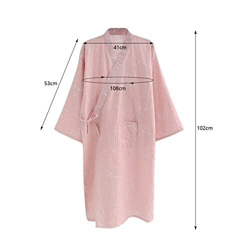 Image of SIQITECHNO Men Kimono Robe Cotton Yukata Spa Sauna Bathrobe Sleepwear Japanese Kimono for Women Loungewear Nightgown Dressing
