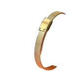 VDFNGFD Compatibile con 5,10 pezzi Bracciale da 6 mm 8 Cinturini for orologi donna compatibili cinturino in maglia milanese di acciaio inossidabile(Gold,8MM_10 PIECES)