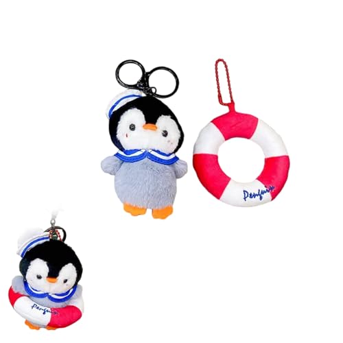 Eagyrosi Sailor Penguin Plush Keychain with Swimming Ring - Adorable Keyring Bag Charms,...
