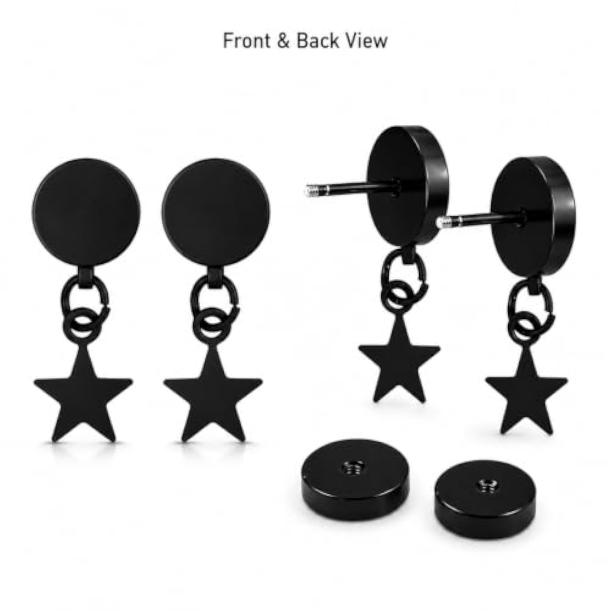 Punk Fashion Star Charm Drop Huggie Earring