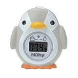 Nuby - Termómetro de baño para bebés con forma de pingüino - Pantalla fácil de leer - Sin BPA - Gris - Apto a...