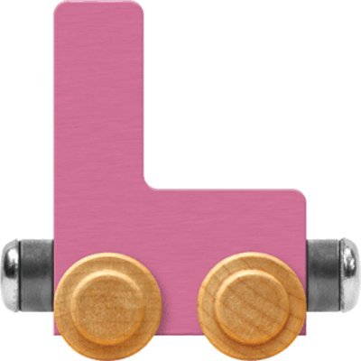 Maple Landmark NameTrain Pastel Letter Car L - Made in USA (Pink)