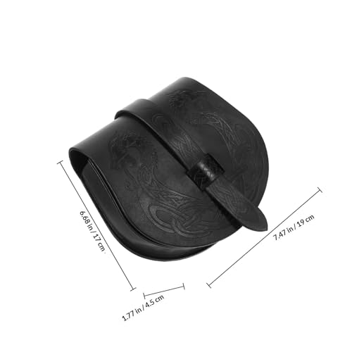 Paquet de ceinture renaissance cosplay pour femmes, pochette légère et sacoche viking noire - 2