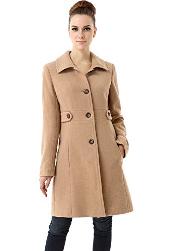 BGSD Women Heather Wool Blend Walking Coat (Also available in Plus Size and Petite)