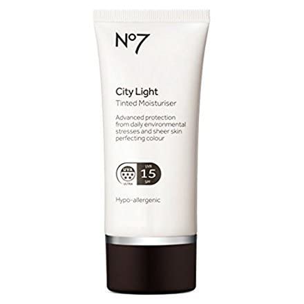 No.7 City Light Tinted Moisturiser - Fair, SPF 15, Hydrating, Antioxidant, Almond Scent, Alcohol-Free, 1.69 Fl Oz