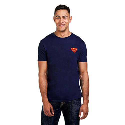 DC Comics Superman Core Camiseta, Azul Marino, XXL para Hombre