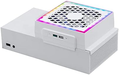 Mcbazel Fan for Xbox Series S, RGB LED Display, Low Noise, 2 Extra USB Ports, 3 Levels Adjustable Speed, External Cooler Fan Only for Xbox Series S Console