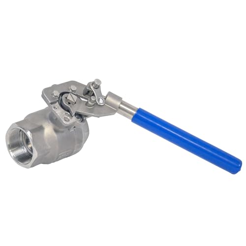 Deadman Handle SS316 Ball Valve FNPT Threaded End 1000WOG Stainless Steel (1 1/2")
