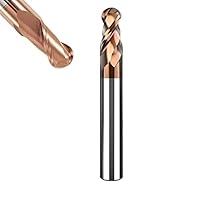 ASNOMY 1 Stück VHM Radiusfräser Kugelkopffräser - Ø8 mm, AlTiN Beschichtung HRC 55, Hartmetall-Kugelkopffräser, 2 Zähne CNC-Gravierfräser für Metall