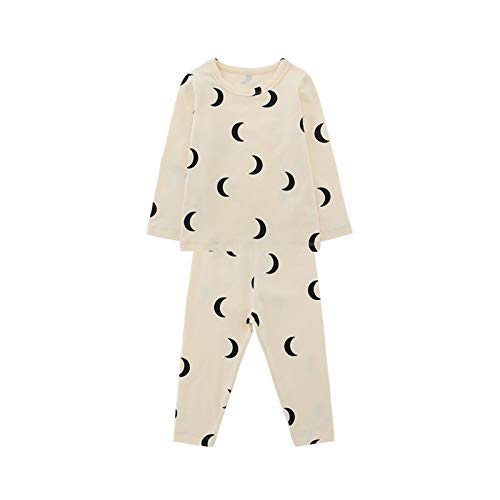 Pijama infantil para bebês meninos e meninas com estampa de lua e manga comprida pijama de Natal (pr