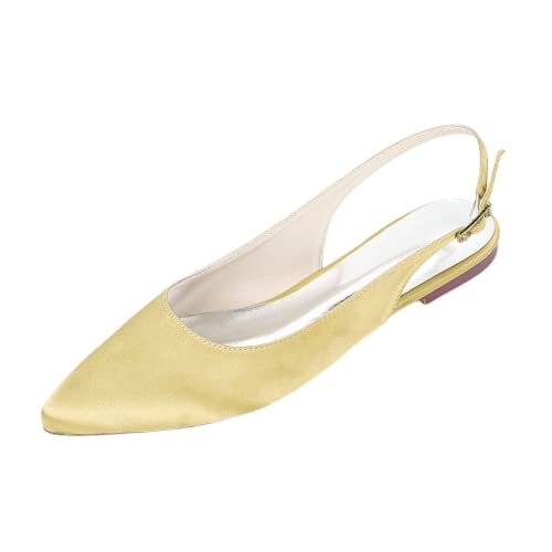 Chaussures plates pour femme SHUTUP.DANCE, bout pointu chic et bride arrière dorée, pointure 36