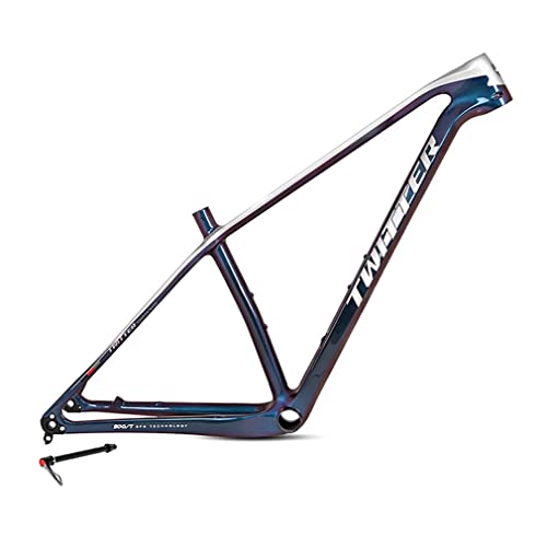 HIMALO Bike Frame 27.5er 29er Carbon Fiber Hardtail Mountain Bike Frame 15''/17''/19'' Disc Brake Thru Axle 12 * 148mm Boost Frame XC Internal Routing(Silver,29 * 19'')