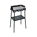 SEVERIN Barbecue électrique extérieur sur pieds avec grille inox, 2000W, Pare-vent amovible, eBBQ avec bac à eau pour utilisation en intérieur et extérieur, Noir, PG 8594