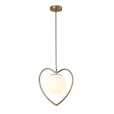 MUMUMI Postmodern Restaurant Simple Hollow Golden Pendant Light Nordic Style Creative Home Led Heart