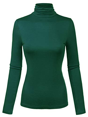 Image of MixMatchy Women's Slim Lightweight Long Sleeve Pullover Turtleneck Mock Shirts Base Layer Undershirts Active Tops