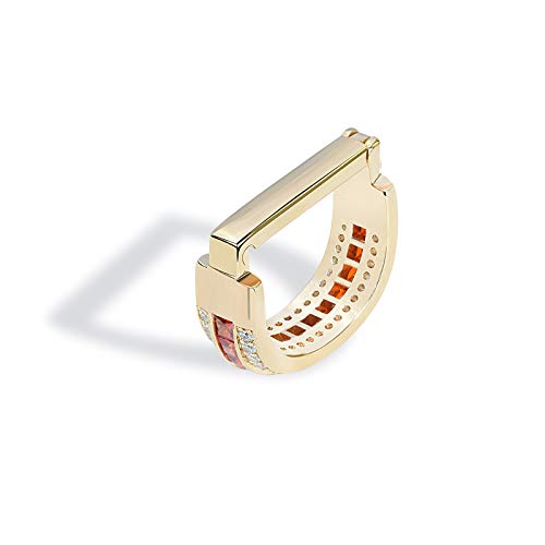 Mens Tie Ring Tie Clasp Necktie Clips Holder Bar Accessories For Necktie Gold Silver Tone (Gold Square Red Cz) #TOP4