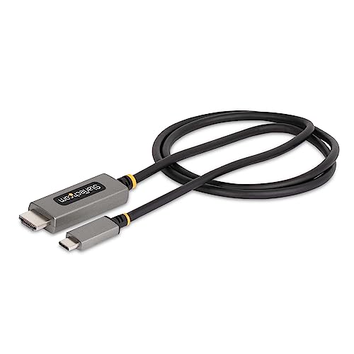 Image of StarTech 3ft USB-C to HDMI 2.1 Cable, 8K 60Hz or 4K 144Hz, HDR10, USB4 | 1m Type-C to HDMI video converter cable, Intel 11th Gen or discrete GPU for max, EMI shielded
