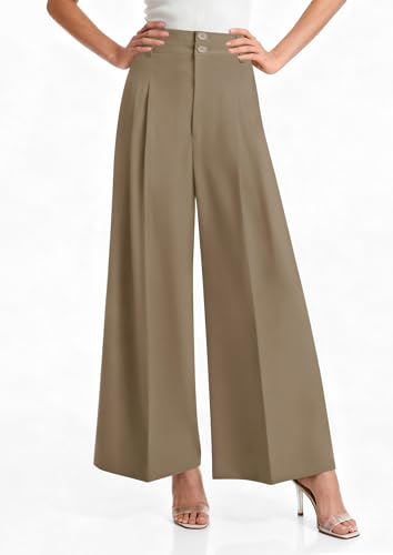 Image of PRETTYGARDEN Women's High Waisted Wide Leg Dress Pants