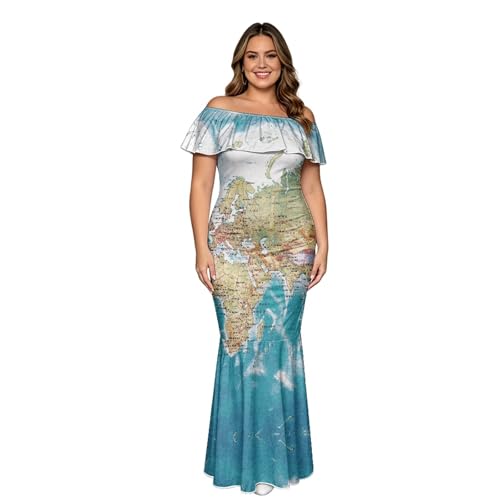 Image of Polynesian Dresses for Women Off Shoulder Maxi Dress Puletasi Samoan Dresses S-7XL