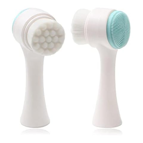 Gesichtsreinigungsbürste 2-in-1 Manuelle Silikon Dual Face Scrubber Waschbürste 3D Gesichtspeelingbürste Cover