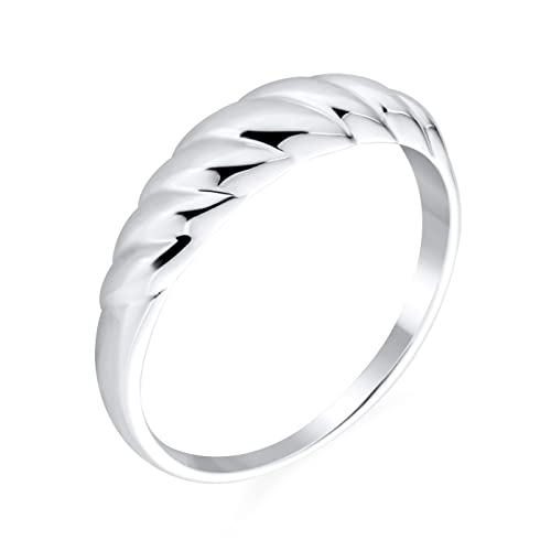 Bague tressée armure de blé en argent sterling 925 texturé haut de gamme
