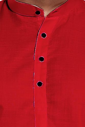 Image of DIVISIVE Men's Plain Cotton Blend Linen Slim Fit Kurta Pyjama Set