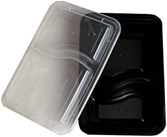 Plastic Food Storage Containers Set - Use As Portion Control Container or Food Prep Container- Work As Lunch Tray or Bentobox - Reusable , Stackable , Microwaveable , Dish Washer Safe-