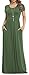 Viishow Women's Short Sleeve Loose Plain Maxi Dresses Casual Long Dresses with Pockets (XXL, Army Green)