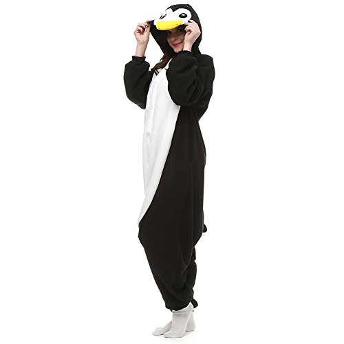 RULTA Onesies Tier-Pyjama-Einteiler für Erwachsene, Cartoon, Cosplay, Weihnachten, Halloween-Kostüm für Damen und Herren (groß, schwarz) Cover