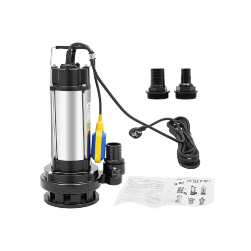 Pompe submersible 1500W évacuation eaux sales et claires avec cuve drainage inox 36000 L/h
