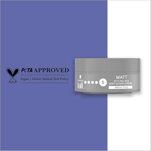 Schwarzkopf TAFT Styling Wax Matt (2x 75 ml), Haarwax für mattes Finish mit langanhaltendem Halt, schonend für Haar und Kopfhaut, veganes, Haarstyling-Wax