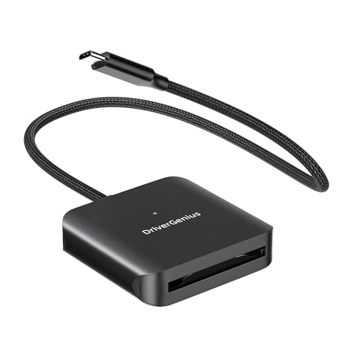 DriverGenius MediaPro CFast | Lector de Tarjetas CFast 2.0 USB-C - Copia Rápida de Fotos y Vídeos DSLR - Compatible con PC/Mac/Linux/Android (Aluminio, HB083-C)