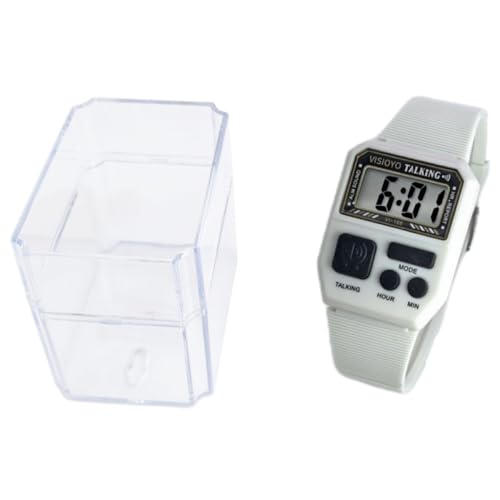 Reloj Parlante en Español – para Ciegos, Baja Visión y Personas Mayores con Botones Grandes, Alarma Audible y Anuncio Automático