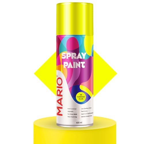 Image of Mario Spray Paint - 1005 Fluorescent Yellow (400ml) | Neon Yellow Spray Paint for High Visibility, Bikes, Helmets & Signage