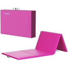 BalanceFrom All Purpose 4x8x2" Extra Thick High Density Anti Tear Gymnastics Gym Folding Exercise Aerobics Mats, Pink