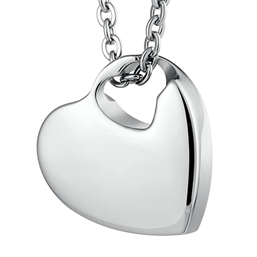 Collier de crémation en acier inoxydable LXGGUC pendentif commémoratif silver