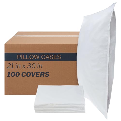 mckesson disposable pillow case covers 100 count bulk pillowcase single-use for medical hospital travel standard size white 21 in x 30 in
