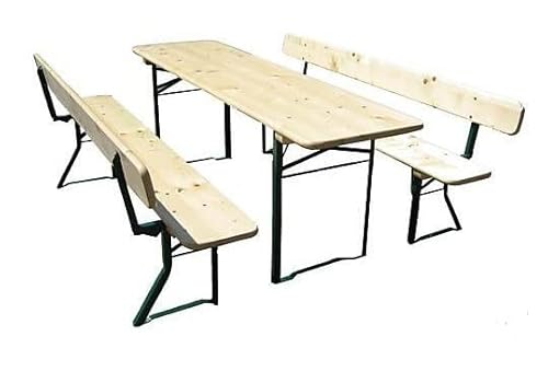 Set panchine birreria, tavolo 80cm, schienale, 220cm